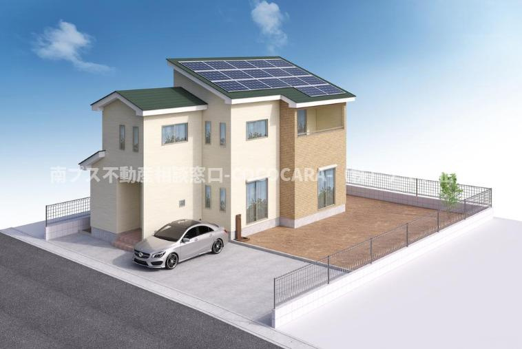 南アルプス市鮎沢の新築一戸建の外観パース|3号棟
