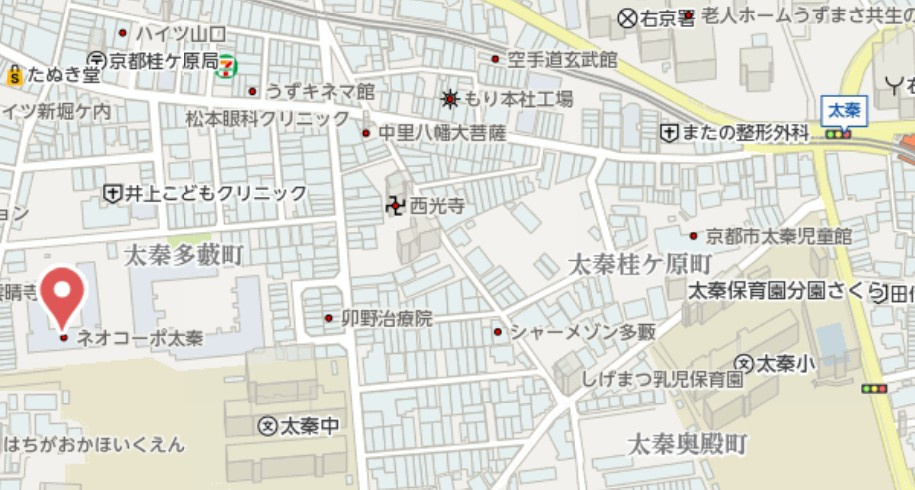 ネオコーポ太秦　1階の地図