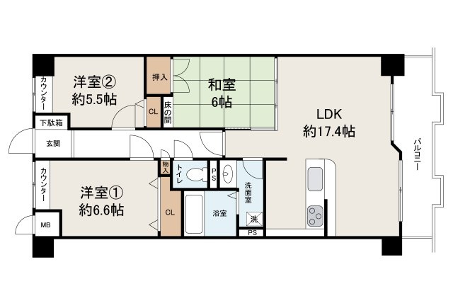 APAガーデンコート鳳西壱番館の間取り