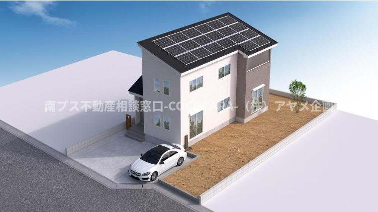 南アルプス市鮎沢の新築一戸建の外観パース|1号棟