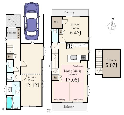 杉並区永福4丁目 全2棟 B号棟