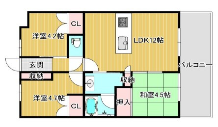 【間取り】 | グランマークス久宝寺　久宝寺小学校区　JR久宝寺駅
