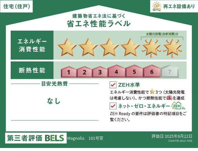 （シニア限定）Magnoliaの省エネ性能ラベル
