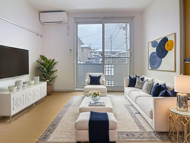 プレステージ上町Bの居間・リビング