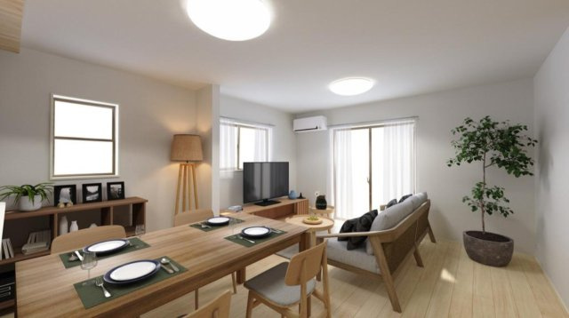 横浜市瀬谷区東野台 新築戸建て【仲介手数料無料】カースペース2台の居間・リビング