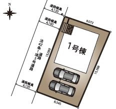 小山市間々田　第11　1号棟の区画図