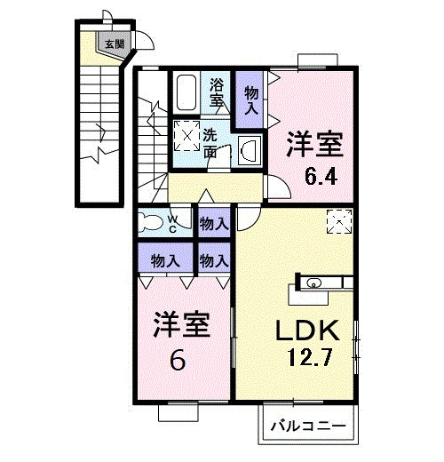 エルコートＢの間取り|間取図