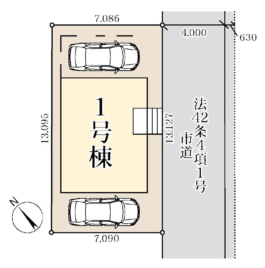 越谷市弥十郎　新築戸建の区画図