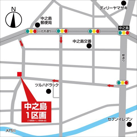 ライフフィールド中之島1区画（1856-1・1856-2）の地図
