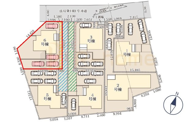 小美玉市羽鳥13期　新築戸建て　6号棟の区画図|大きなお買い物だからこそ、メリット・デメリットを伝えさせて頂きます。
R-homeにお任せください♪