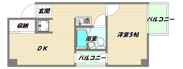 大阪市淀川区新高１丁目の賃貸マンションの間取り