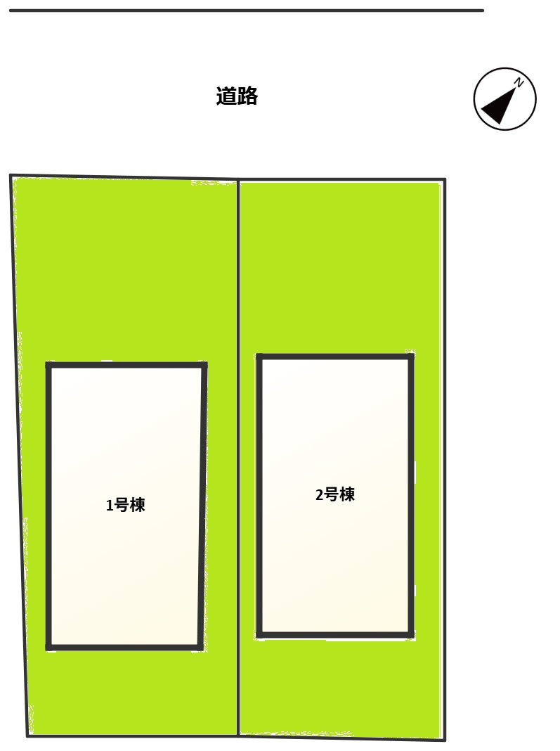 春日井市高森台七丁目　新築戸建て　全2棟の区画図