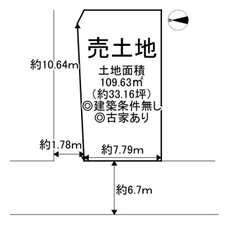 【土地図】 | 羽衣４丁目　売土地 | 前面道路は幅員約6.7mの広さがあります♪運転の苦手な方も安心ですね