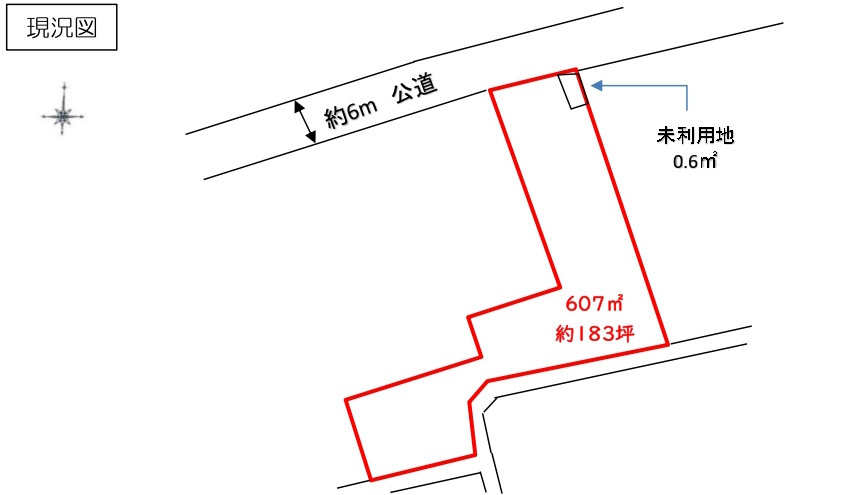 敷地面積183坪　売地　春日部市下柳　資材置場