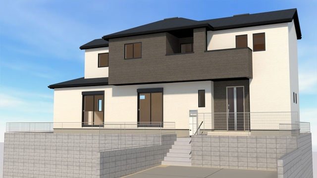 【外観パース】 | 我孫子市青山第1期　新築戸建　1号棟 | 小学校まで徒歩15分！お子様の登下校も安心できる距離です♪