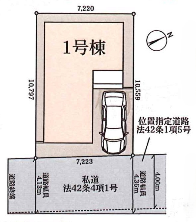越谷市赤山町2丁目　新築戸建の区画図
