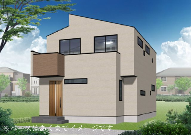 横浜市栄区犬山町 新築戸建て【仲介手数料無料】カースペース2台の外観パース