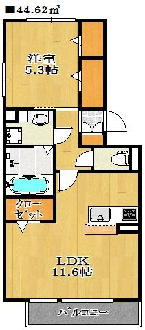 【間取り】 | アルシュＴＯＷＡ | 全戸角部屋2面採光のお部屋です