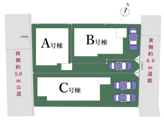西東京市下保谷3丁目 全3棟 A号棟の区画図