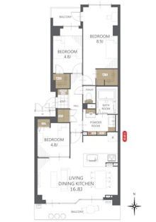 【間取り】ルネブラン・クール北千里古江台 