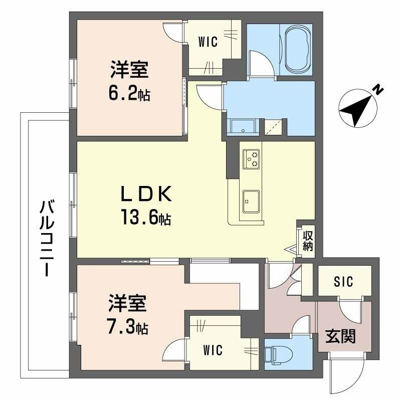 シャーメゾンビバーチェ東岸和田の間取り