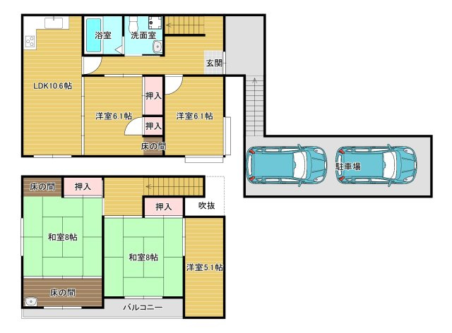高倉台貸家の間取り