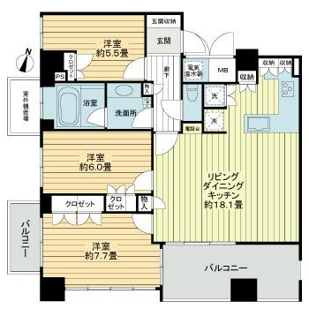 ライオンズマンション神戸栄町通の間取り