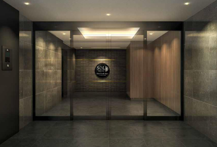 ソルテラスOSAKA千里丘駅前のエントランス