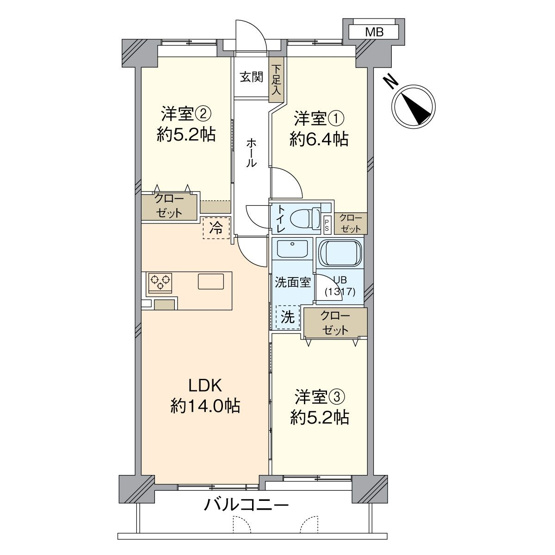 【間取り】 | アンピール百年橋 | 12月にリフォーム完成してます。10階南西向きのお部屋で陽当り良好な気持ちの良いお部屋です