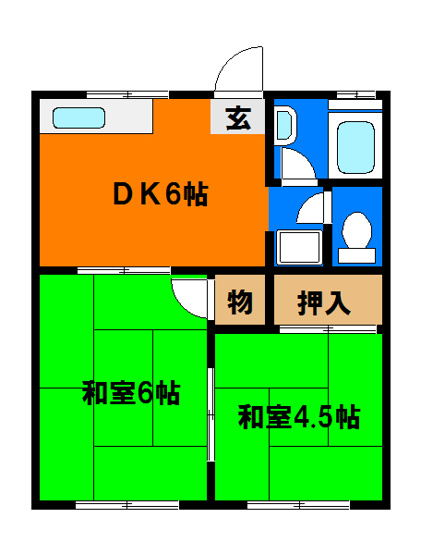 【間取り】 | スカイコーポ | 2人入居でも！単身者でも！