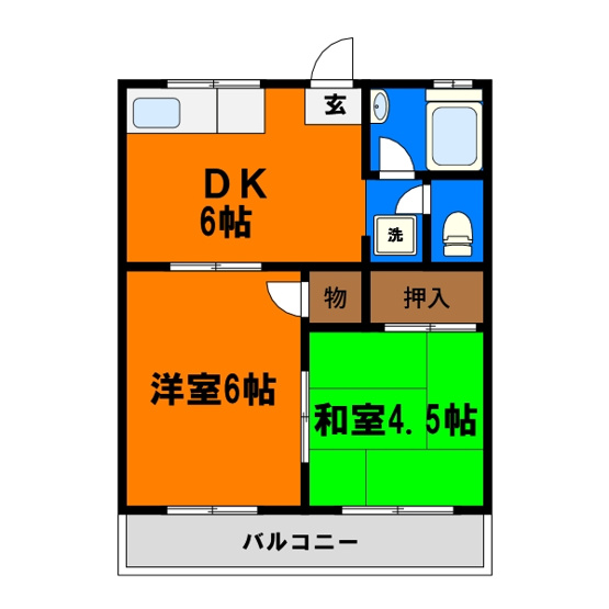 【間取り】 | スカイコーポ | 2人入居でも！単身者でも！