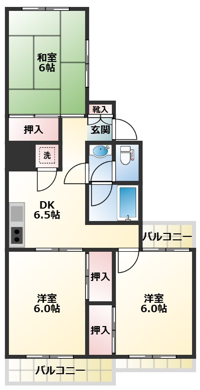 新町ベルメゾンの間取り