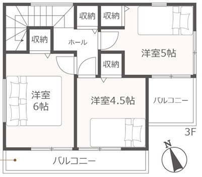 葵区古庄6丁目　新築戸建ての間取り|3階間取り