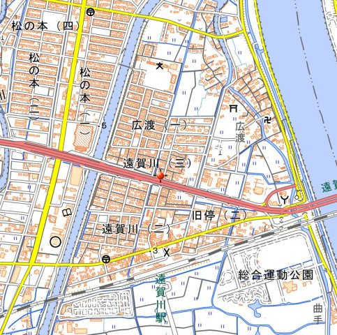 福岡県遠賀郡遠賀町遠賀川　店舗付きアパートの地図