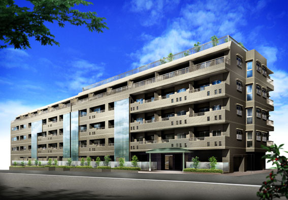 新宿区大久保３丁目の賃貸マンションの外観パース|完成予想パース