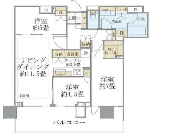 【間取り】 | ＨＡＲＵＭＩ　ＦＬＡＧ　ＰＡＲＫ　ＶＩＬＬＡＧＥ　Ｔ棟 | 間取り