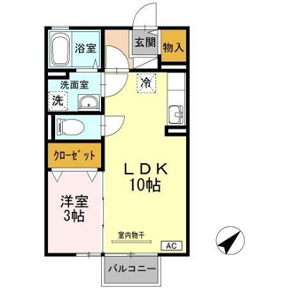 【間取り】 | ラフォーレ光井　1LDK