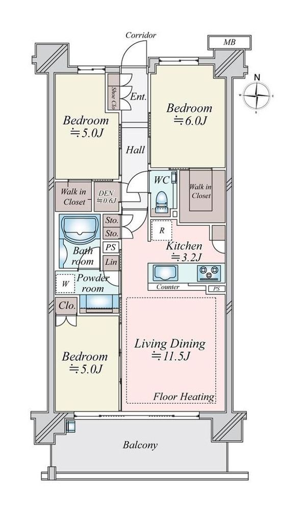 シティハウス平井　アクアレジデンスの間取り