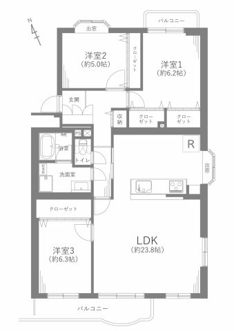 サンハイツ鍋屋上野1号棟