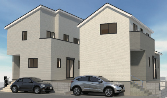 【仲介手数料無料】所沢市中新井第１期全２棟１号棟　所沢の新築なら西武ハウジングの外観パース