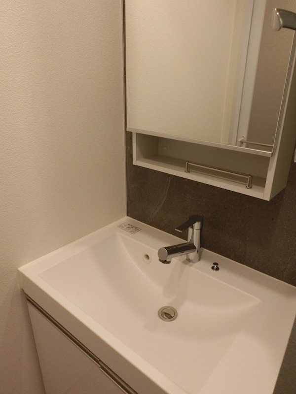 新品家具付きマンション神田佐久間町2(KaGood東京)の洗面所|広い洗面スペース