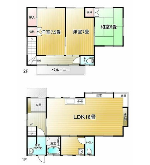 【中古】日高市高萩東中古住宅の間取り
