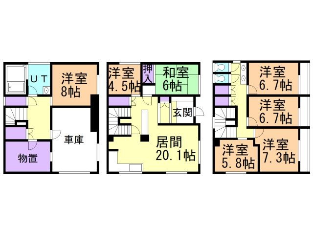 登別市上登別町42-69戸建の間取り