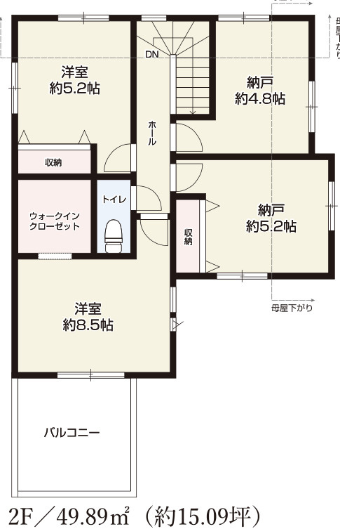 【仲介手数料無料】所沢市上安松９期全８棟１号棟　所沢市の新築なら西武ハウジングの間取り