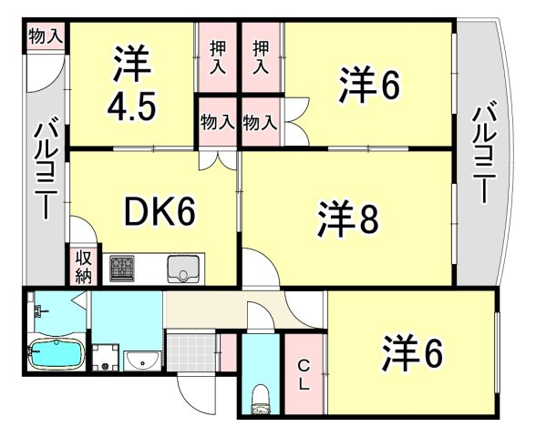 白川台ハイツ７号棟の間取り