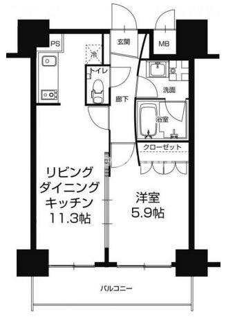 URBAN FLATS中之島 (旧 LaDouceur中之島)の間取り