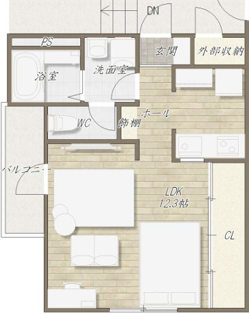 Glanz Court John立花町の間取り