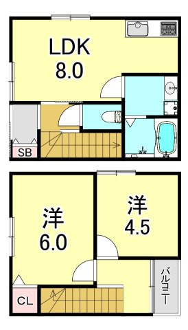房王寺町3丁目C棟PJの間取り