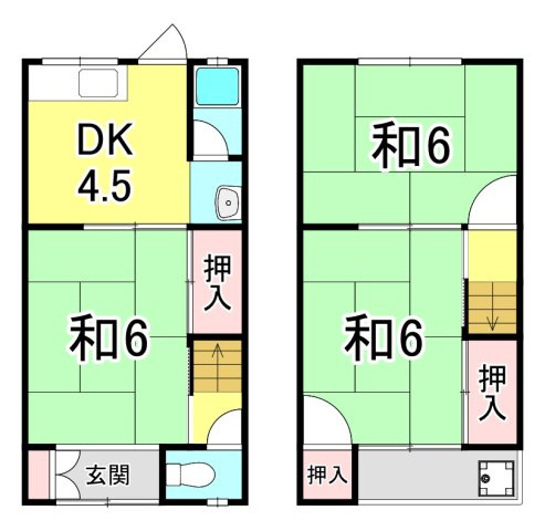 上ヶ原貸テラスハウスの間取り