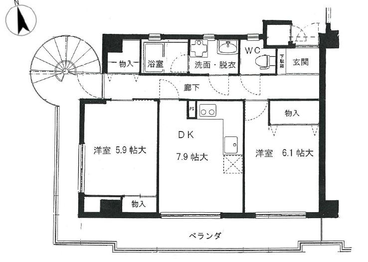 芦屋ニューコーポⅠ番館の間取り